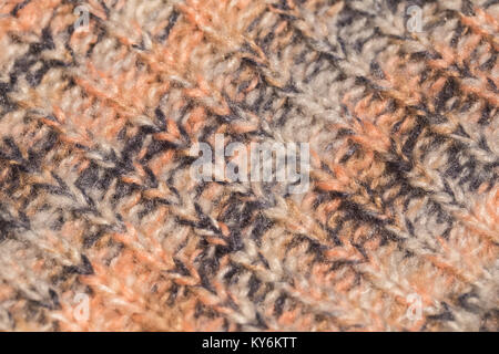 Macro color image of colourful melange knitted texture.