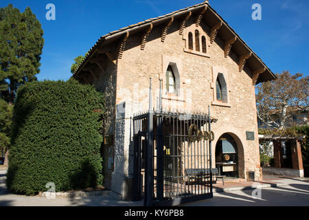 Codorniu winery industry. Sant Sadurni d'Anoia, San Sadurni de Noya. Winery building. Spain. Stock Photo