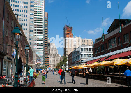 Schermerhorn Row. New York City Lower Manhattan South Street Seaport Schermerhorn Row Fulton Street. Between Fulton St and South St. This brick wareho Stock Photo