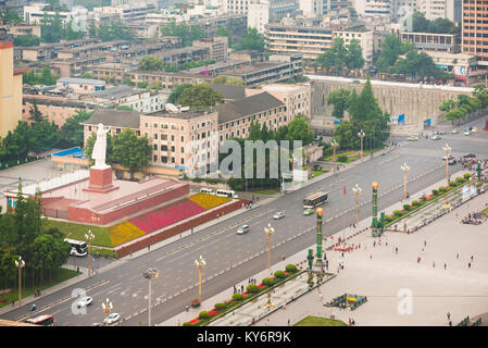 Mao statue in TianFu Square aerial view Stock Photo
