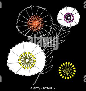 Gentle floral background with red poppies. Patterns for textiles. floral background. Stock Vector