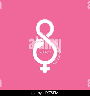 Creative 8 March logo vector design with international women's day icon.Vector illustration Stock Vector