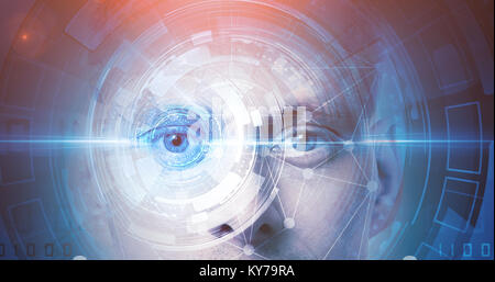 man face recognition technology Stock Photo