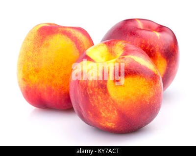 Whole nectarine fruit isolated on white background Stock Photo