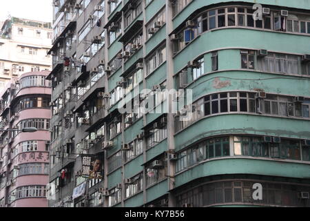 Apartments in Mong Kok on Kowloon, Hong Kong Stock Photo