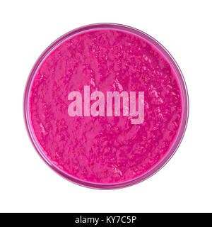Red horseradish sauce with beet in bowl isolated on white background. Top view Stock Photo