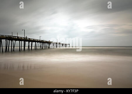NC01273-00...NORTH CAROLINA - A stormy day at Nags Head Pier with a 10-stop neutral density filter.