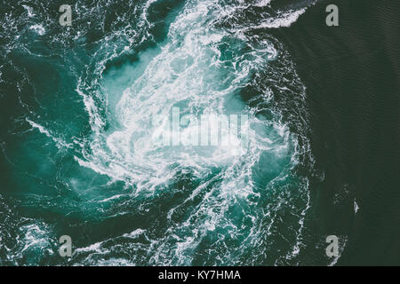 Saltstraumen sea whirlpools natural phenomenon in Norway Stock Photo