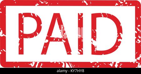 Paid rubber stamp. Vector red stamp paid rubber grunge illustration Stock Vector