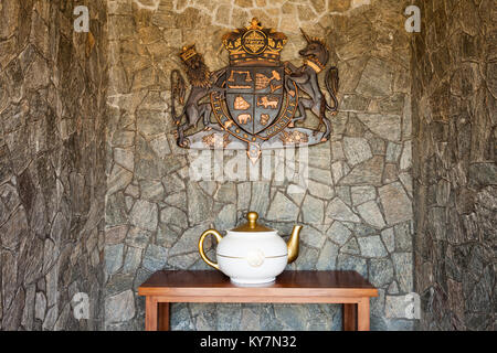 NUWARA ELIYA, SRI LANKA - FEBRUARY 22, 2017: Tea Pot inside the Mlesna Tea Castle in Nuwara Eliya, Sri Lanka. Stock Photo