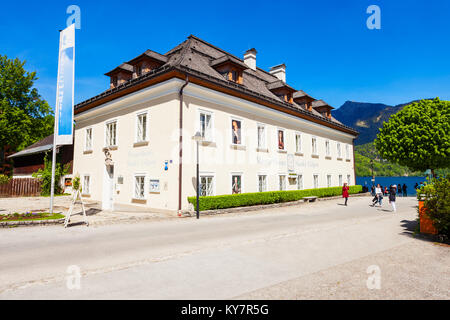 ST. GILGEN, AUSTRIA - MAY 17, 2017: The Mozarthaus St Gilgen is dedicated to his mother (Anna Maria Walburga Mozart) and the older sister of Wolfgang  Stock Photo