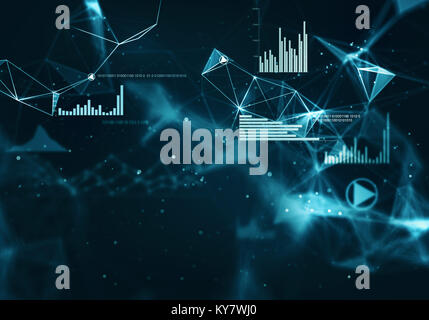 Abstract background with network technologies. Business connection. Stock Photo