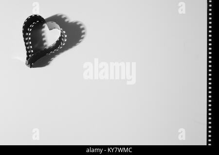 Heart shape made from a 35mm camera film Stock Photo