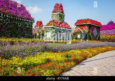 Dubai, UAE, January 22, 2016: Miracle Garden is one of the main tourist attractions in Dubai, UAE Stock Photo