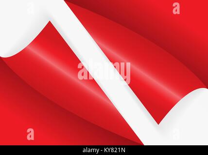 Pattern of bent corner for free filling of red color. Vector Illustration. Stock Vector