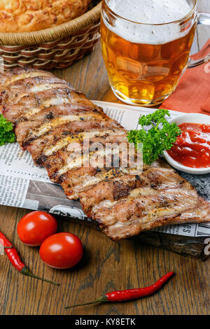 Grilled pork ribs Stock Photo