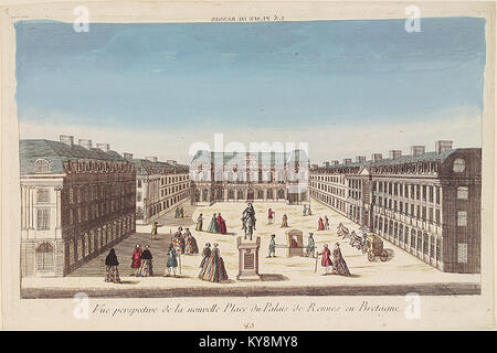 Vue perspective de la nouvelle place du Palais de Rennes en Bretagne Musée de Bretagne 956.2.155 Stock Photo