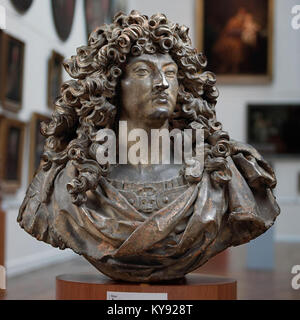 A portrait of King Louis XIV by Marc Arcis, housed in the Musée des Augustins. The artwork captures the grandeur and opulence associated with the reign of Louis XIV, also known as the Sun King. Stock Photo
