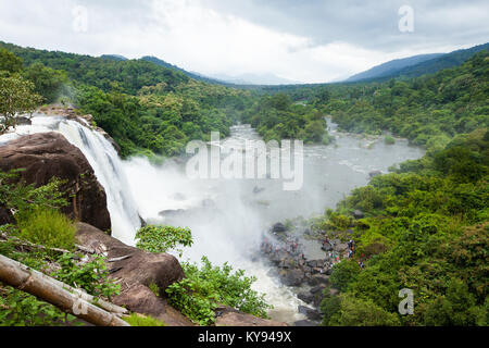 Athirappilly water falls in a mansoon season kerala india Stock Photo