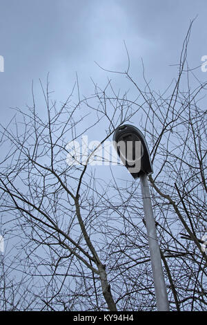 A street light on a public footpath in Iver Heath, Buckinghamshire. Stock Photo