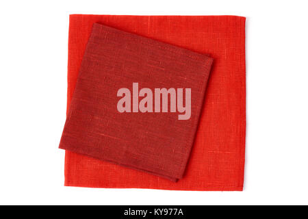Two red napkins on white Stock Photo