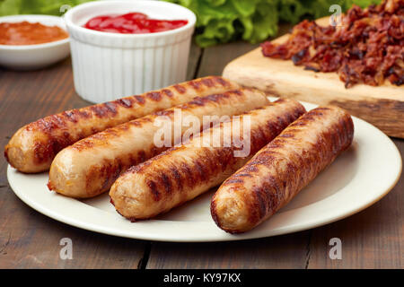 Grilled sausages fot hot dogs Stock Photo