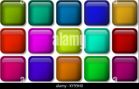 Set of glossy button icons for your design Stock Vector