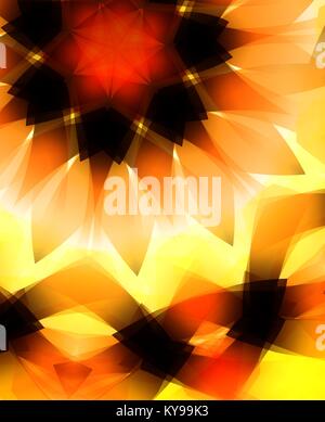 Stained glass with floral motif. Vector illustration. Stock Vector