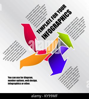 Modern arrow style design. You can use for diagram, number options, web design, infographics or other. Stock Vector