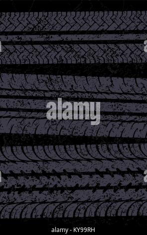 Traces of tires vector background Stock Vector