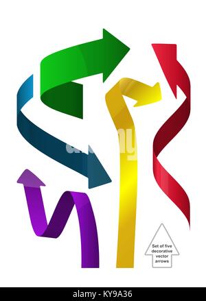 Vector colored arrows icon set. Stock Vector