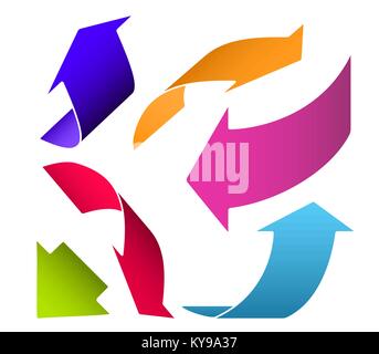 Vector colored arrow icon set. Stock Vector