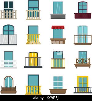 Window forms icons set in flat style isolated vector illustration Stock Vector
