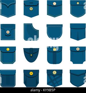Pocket types icons set in flat style Stock Vector Image & Art - Alamy
