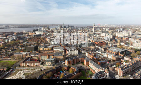 Liverpool, England, UK - November 9, 2017:  The cityscape of Liverpool's central business district. Stock Photo