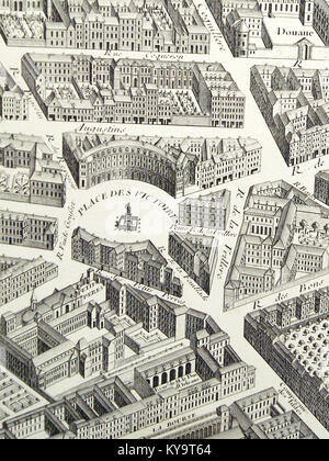 1739 map of Paris by Michel-Étienne Turgot and Louis Bretez Stock Photo ...