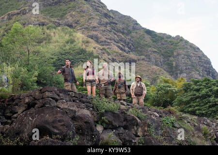 Jumanji: Welcome to the Jungle is an upcoming American 3D action adventure film directed by Jake Kasdan and written by Chris McKenna, Erik Sommers, Scott Rosenberg and Jeff Pinkner.   This photograph is for editorial use only and is the copyright of the film company and/or the photographer assigned by the film or production company and can only be reproduced by publications in conjunction with the promotion of the above Film. A Mandatory Credit to the film company is required. The Photographer should also be credited when known. Stock Photo