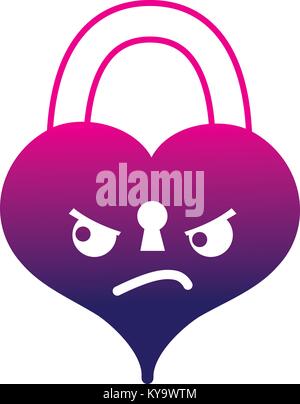 silhouette cute angry heart kawaii cartoon Stock Vector Image & Art - Alamy