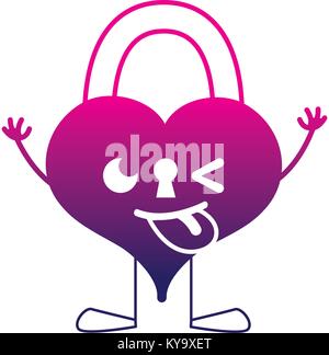 silhouette heart kawaii with arms and legs to love symbol Stock Vector ...