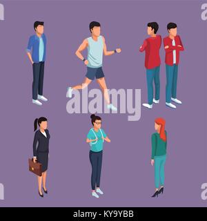 Young people 3d Stock Vector