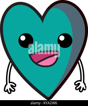 kawaii cute happy heart with arms and legs Stock Vector Image & Art - Alamy