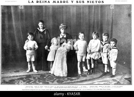 María Cristina de Habsburgo-Lorena y nietos, de Christian Franzen Stock Photo