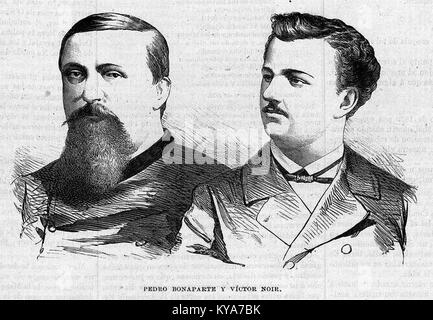 Pedro Bonaparte y Víctor Noir, en La Ilustración de Madrid Stock Photo