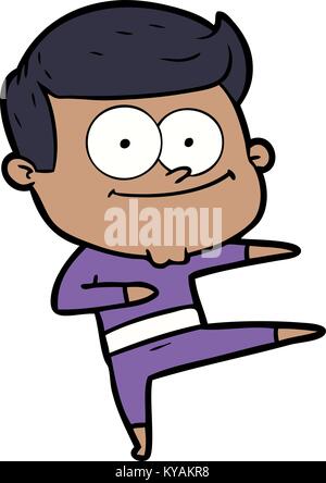 cartoon happy man dancing Stock Vector