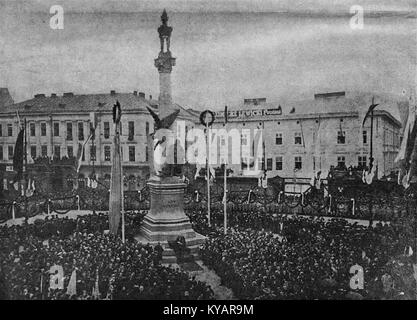 Unveiling of Adam Mickiewicz Monument in Lviv (1904), Godzimir Małachowski Stock Photo