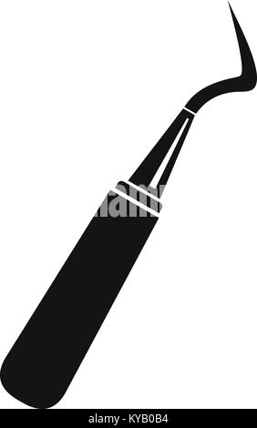 Dental probe icon. Simple illustration of dental probe vector icon for web Stock Vector