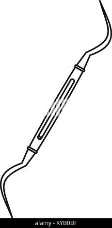 Dental probe icon. Outline illustration of dental probe vector icon for web Stock Vector