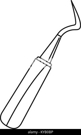 Dentist hook probe icon. Outline illustration of dentist hook probe vector icon for web Stock Vector