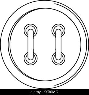 Round sewn button icon. Outline illustration of round sewn button vector icon for web Stock Vector