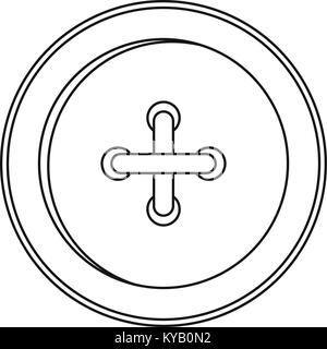 Round sewn button icon. Outline illustration of tound sewn button vector icon for web Stock Vector